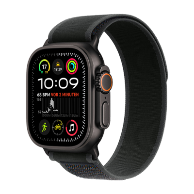 Apple Watch Ultra2 v2 Cellular 49mm Black Titanium Case with Black Trail Loop - S/M