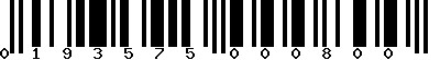 EAN-13 : 0193575000800