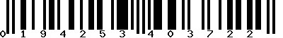 EAN-13 : 0194253403722