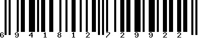 EAN-13 : 6941812729922