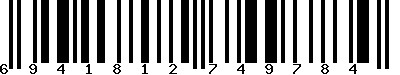 EAN-13 : 6941812749784