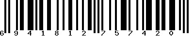 EAN-13 : 6941812757420